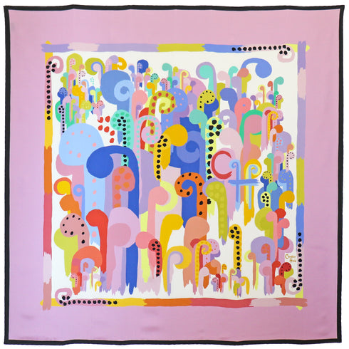 "Painterly Pastels" Square Silk Scarf