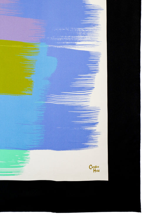 "Brushstroke Blocks" Square Silk Scarf
