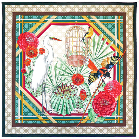 "Desert Birds II" Square Silk Scarf