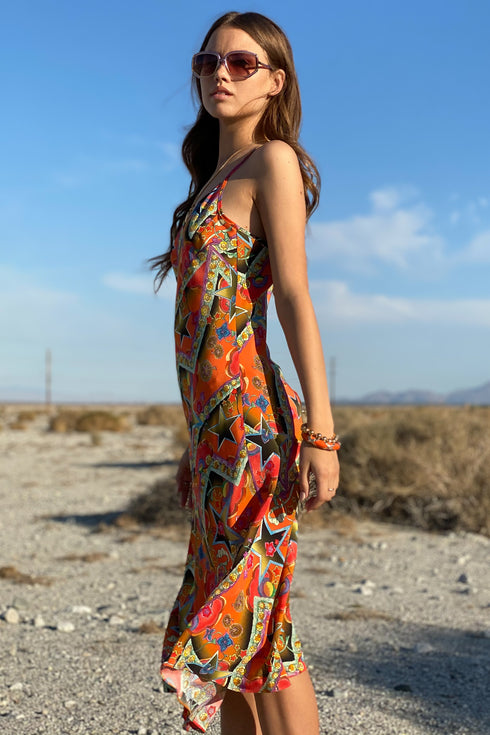 Shalom "Dreamweaver" Abito sottoveste in seta con taglio in sbieco