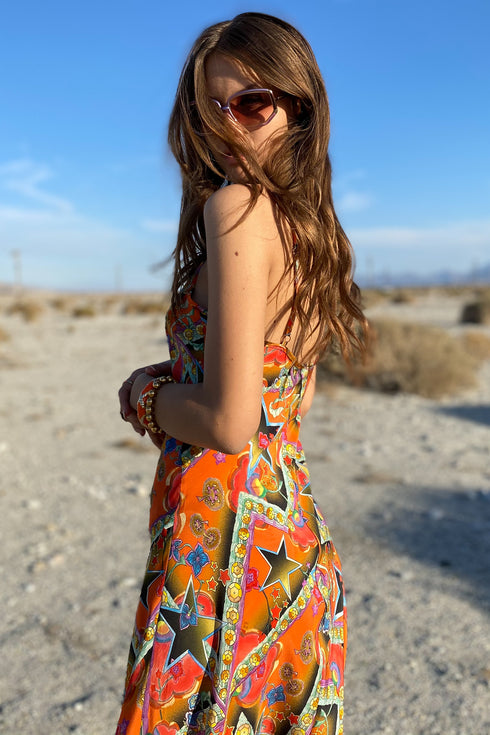 Shalom "Dreamweaver" Abito sottoveste in seta con taglio in sbieco