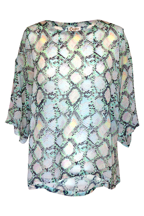 Haut en soie "Crystal Python" Jane