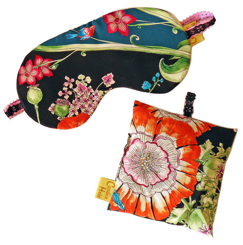 Set regalo con maschera per dormire in seta e bustina di lavanda biologica