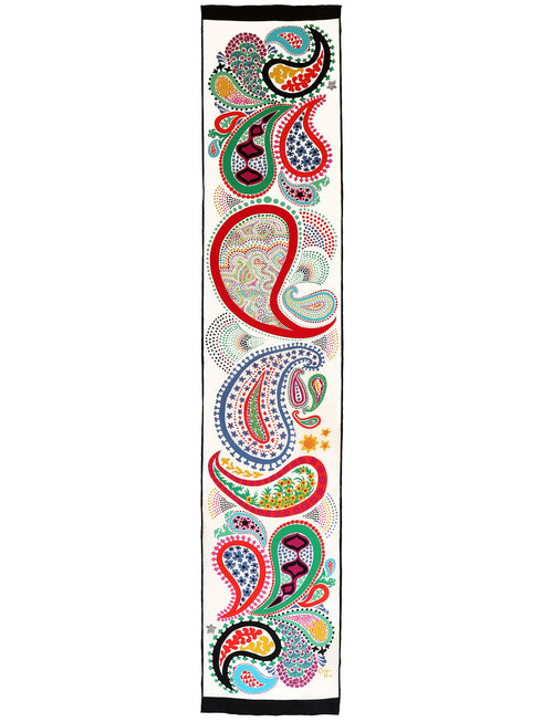 "Paisley" Rectangle Oblong Foulard En Soie