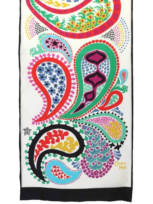 "Paisley" Rectangle Oblong Foulard En Soie