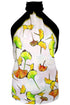 Raquel "Feuilles de Ginkgo" Top en Soie à Col Halter