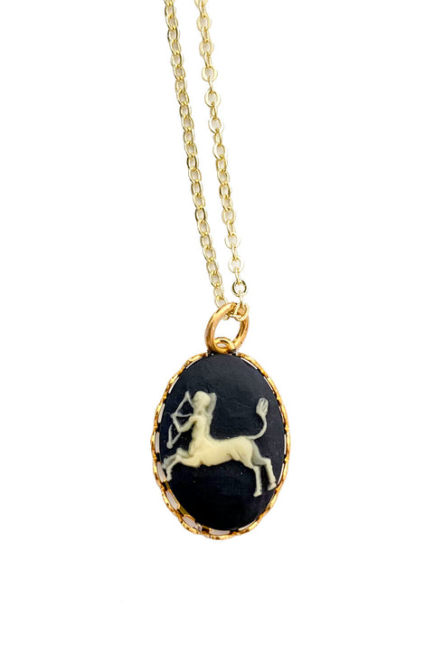 Vintage Necklace- Zodiac Sign Cameo 1970's