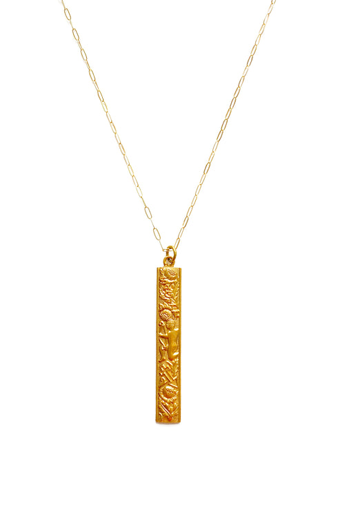 Vintage Zodiac Vertical Pendant Necklace