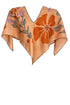 Haut châle foulard en soie "Bouquet de pêches" Shelly