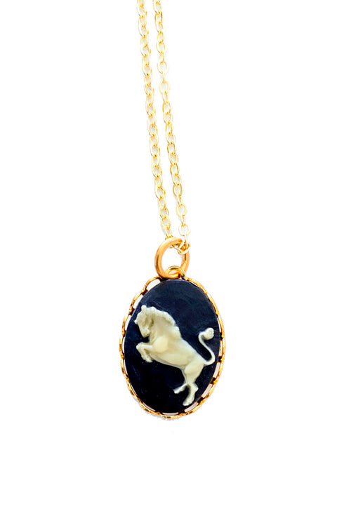 Vintage Necklace- Zodiac Sign Cameo 1970's