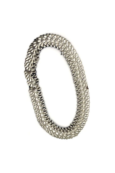 Ceinture florale en métal stretch vintage des années 1980