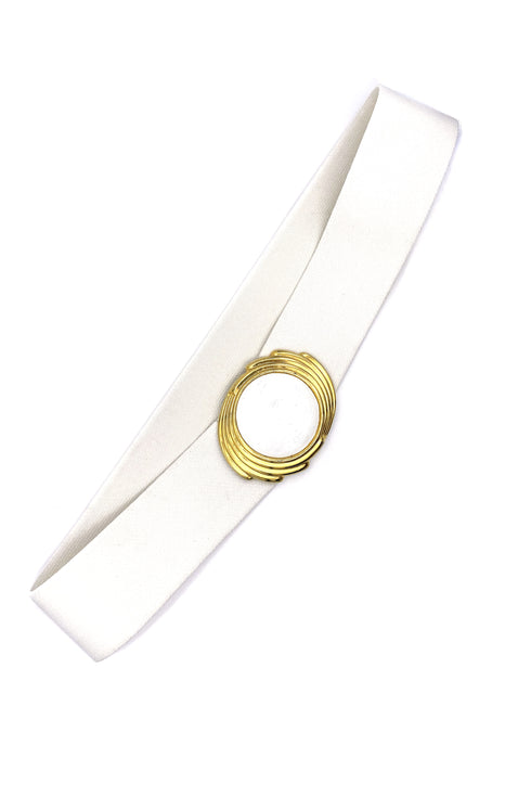 Ceinture extensible blanche vintage des années 1980