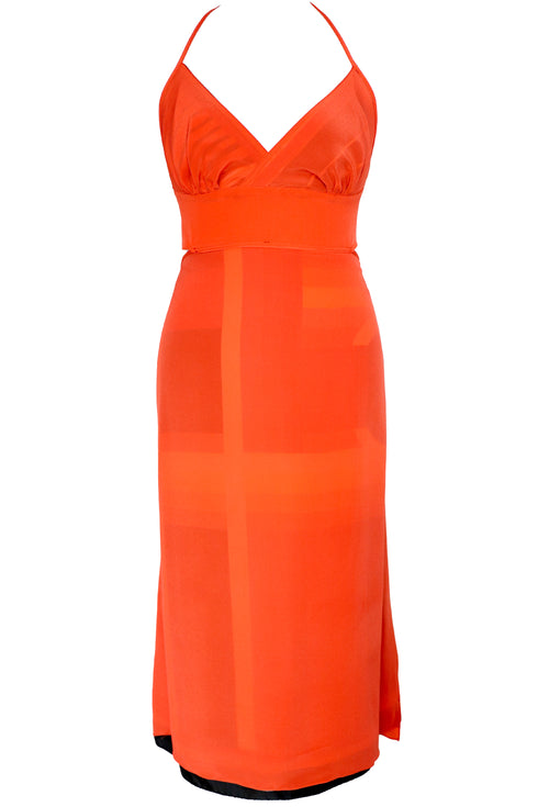 Vivian "CH Logo III/Parallel Lines III" Abito foulard reversibile in seta