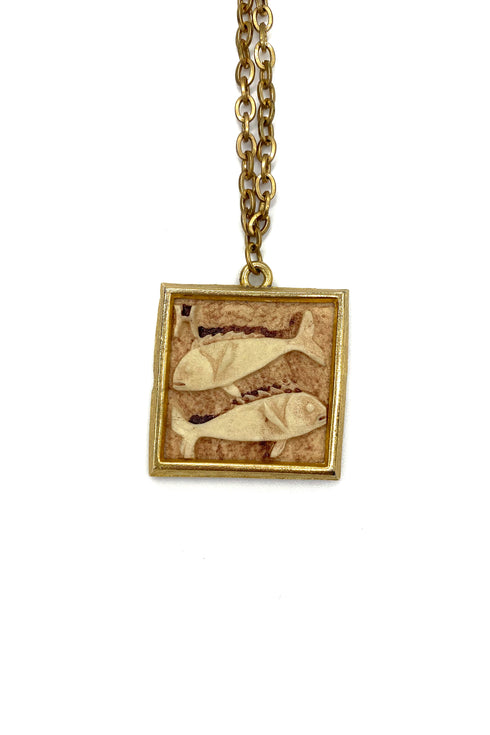 Vintage Necklace- Zodiac Tile Necklace