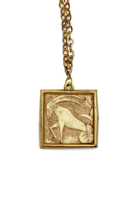 Vintage Necklace- Zodiac Tile Necklace