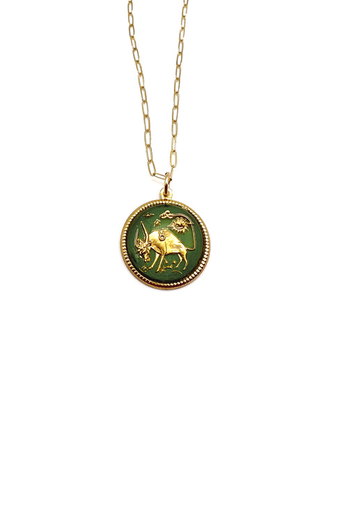 Vintage Zodiac Glass Dome Necklace