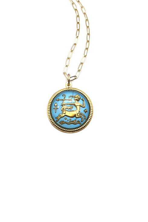 Vintage Zodiac Glass Dome Necklace