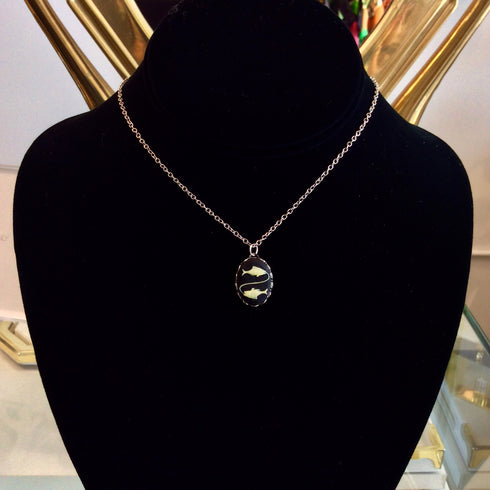 Vintage Necklace- Zodiac Sign Cameo 1970's