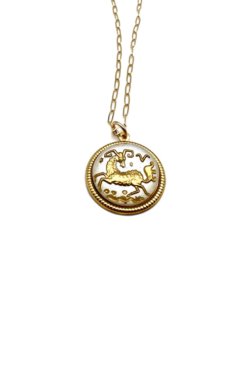 Vintage Zodiac Glass Dome Necklace