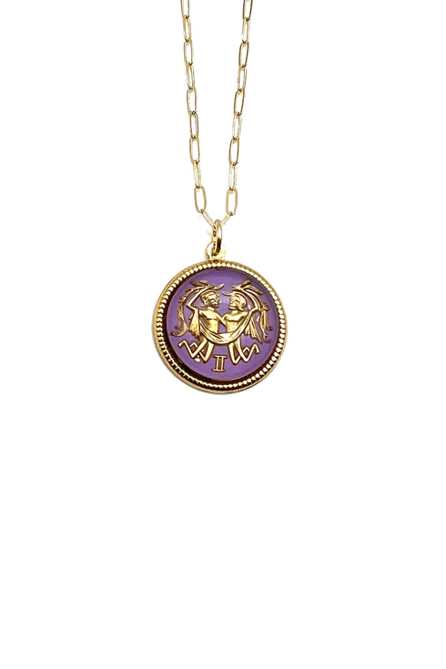 Vintage Zodiac Glass Dome Necklace