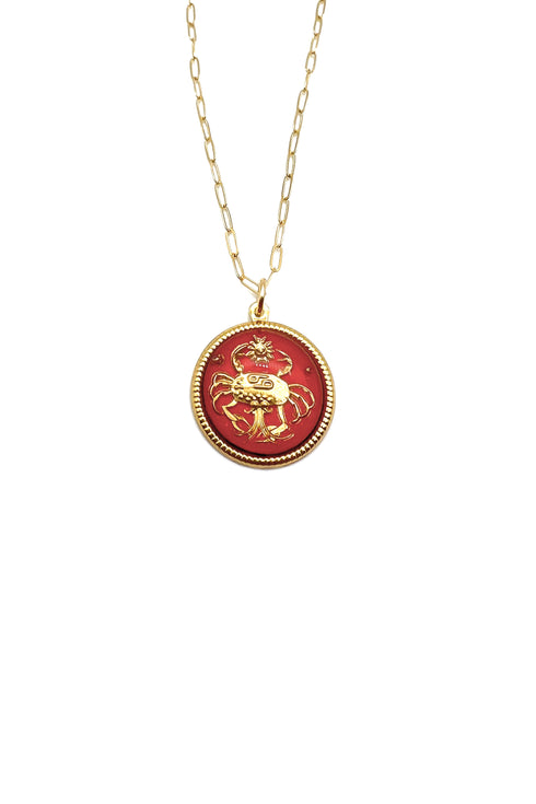 Vintage Zodiac Glass Dome Necklace