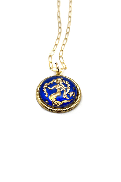 Vintage Zodiac Glass Dome Necklace