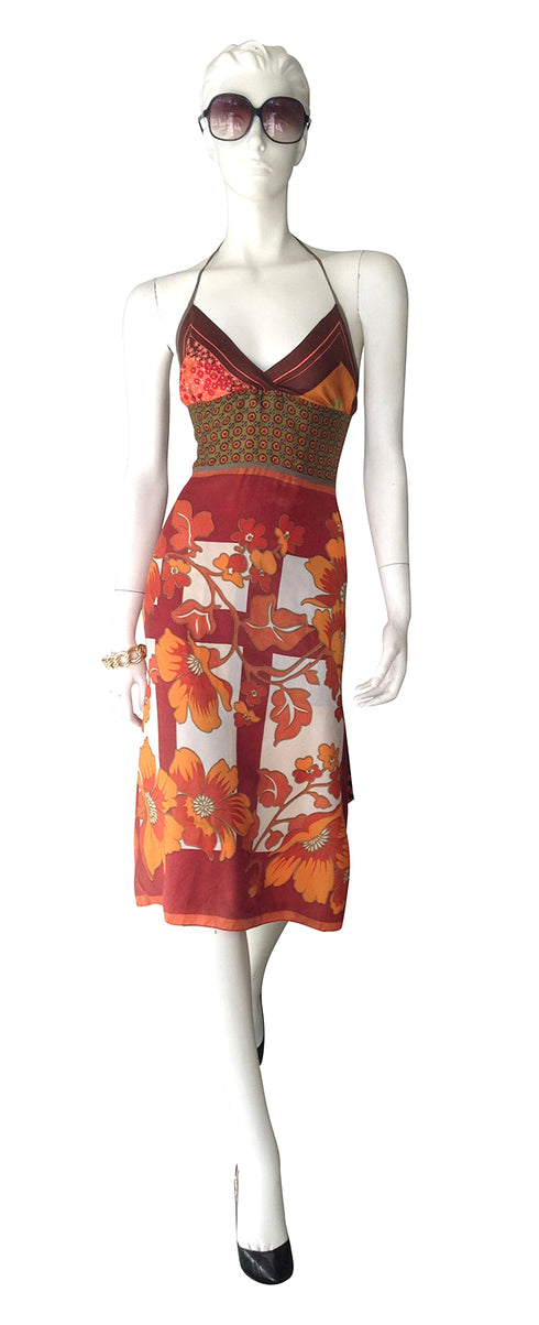 Abito sciarpa vintage Vivian "70's Floral".