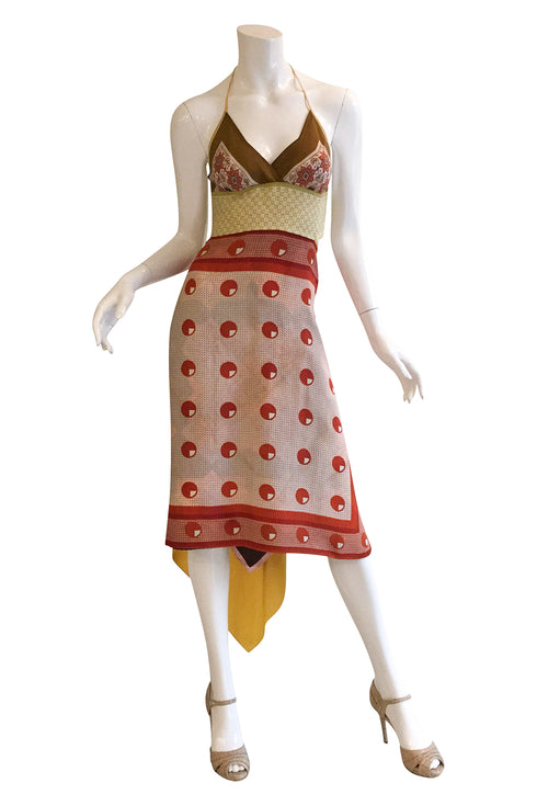 Vivian "Geometric Star" Reversible Vintage Scarf Dress