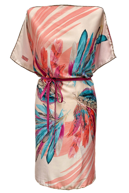 Amanda "Rose Feathers" Reversible Vintage Scarf Tunic