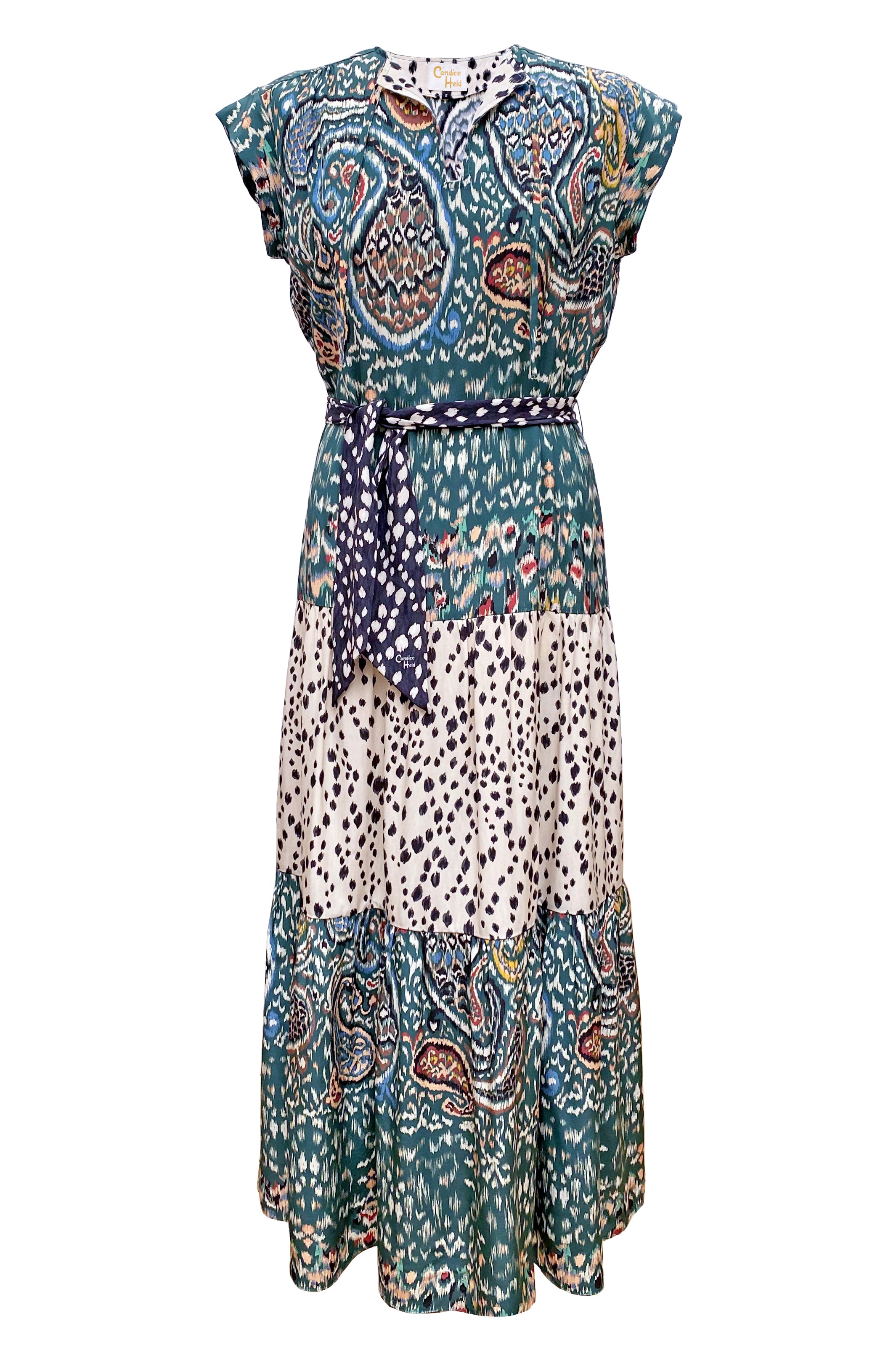 Vanessa Silk Maxi Dress Ikat Paisley/Snow Cheetah / M Vanessa Silk Maxi Dress Ikat Paisley/Snow Cheetah / M